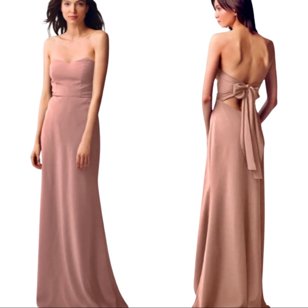 JENNY YOO Kylie Whipped Apricot Crepe De Chine Bridesmaid Dress